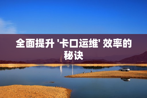 全面提升 '卡口運維' 效率的秘訣